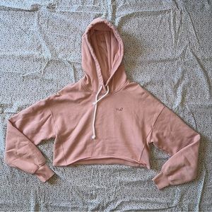 Hollister Pink Crop Oversized Hoodie